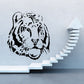 Tiger head decal with bold black outline and detailed face design