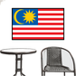 Rectangular Malaysia flag sticker with blue field, yellow crescent and star, red-white stripes