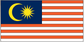 Rectangular Malaysia flag sticker with blue field, yellow crescent and star, orange stripes