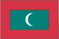 Maldives flag sticker with red border, teal field, and white crescent emblem