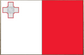 Rectangular sticker of Malta flag with red cross and white background