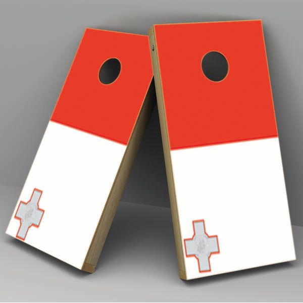 Malta Flag Cornhole Board Vinyl Decal Wrap