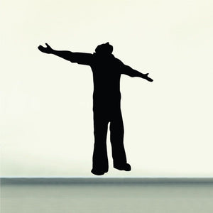 Black man silhouette decal with arms out