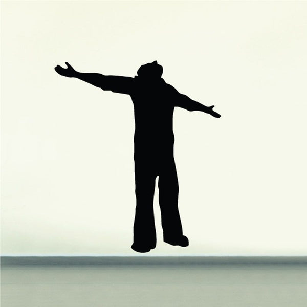 Black man silhouette decal with arms out