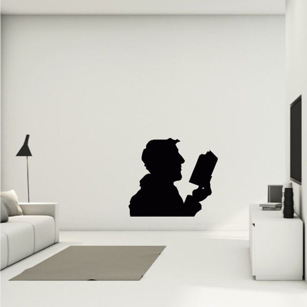 Man reading the Bible wall decal silhouette