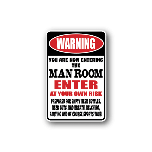 Image of Man Room Fun Sign Wall Decal - Vinyl Sticker - Car Sticker - Die Cut Sticker - CD189