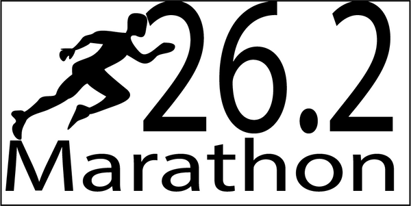 26.2 Marathon Decal, isolated printed sticker artwork