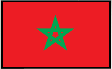 Morocco flag sticker with green five-pointed star on red background