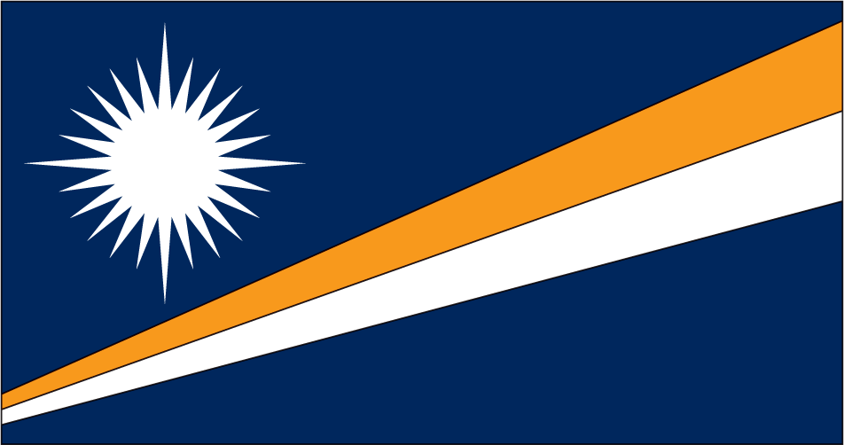 Marshall islands Flag Sticker 02, isolated printed sticker artwork