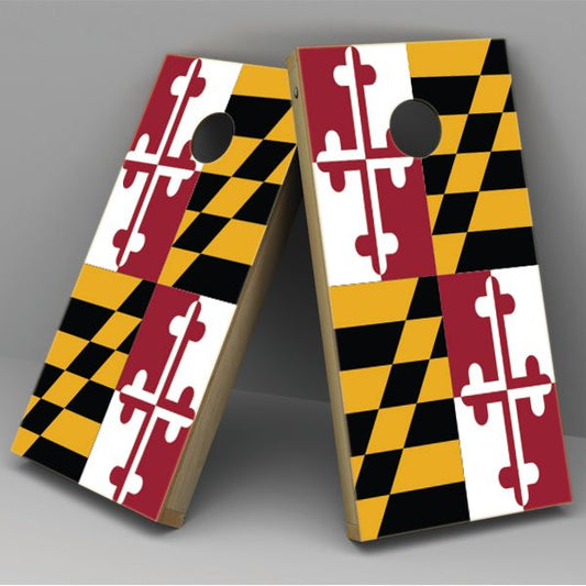 Maryland Flag Cornhole Board Vinyl Decal Wrap