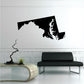 Maryland state decal, black silhouette of Maryland outline