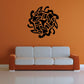 Black Mayan dog interlocking circle decal with ornate knot design