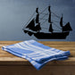 Black Mayflower-style ship silhouette wall decal with masts and sails
