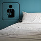 Medcal help sign decal with black seated person icon