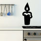 Melting candle decal: black silhouette with dripping wax and flame