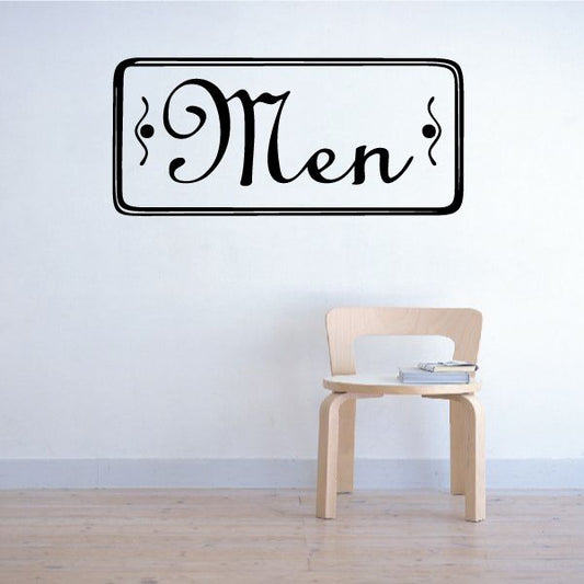 Image of Men Men's Restroom Wall Decal - Vinyl Decal - Car Decal - Business Sign - MC150