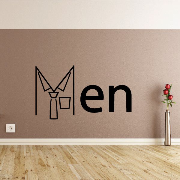 Image of Men Men's Restroom Wall Decal - Vinyl Decal - Car Decal - Business Sign - MC72