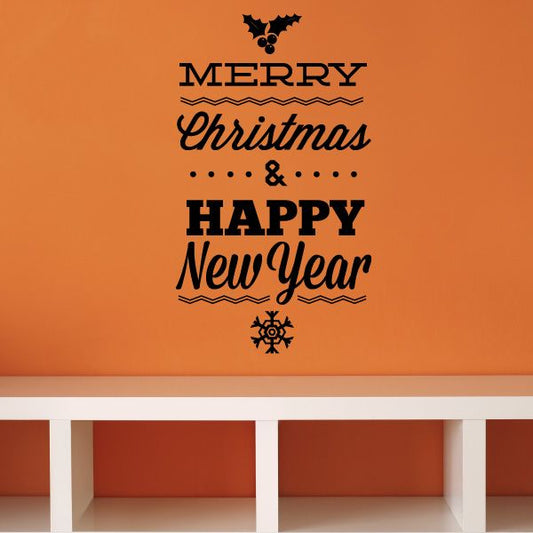 Image of Merry Christmas & Happy New Year Holiday Decal