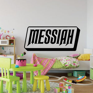 Messiah decal sticker with bold white “MESSIAH” on black