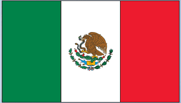 Mexico flag sticker with green, white, and red vertical stripes and centered eagle emblem