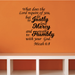 Inspirational wall art print with black cursive quote and scripture text