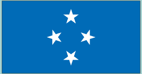 Micronesia flag sticker with blue field and four white stars