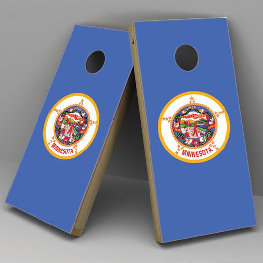 Minnesota Flag Cornhole Board Vinyl Decal Wrap