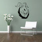 Rabbit face wall decal with gray fill and black ears