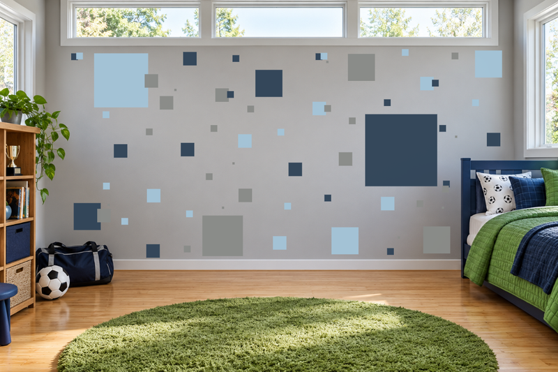 Modern Squares Wall Decal Kit