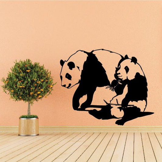 Image of Mom And Baby Panda Decal