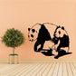 Mom and baby panda wall decal, black and white pandas sitting together