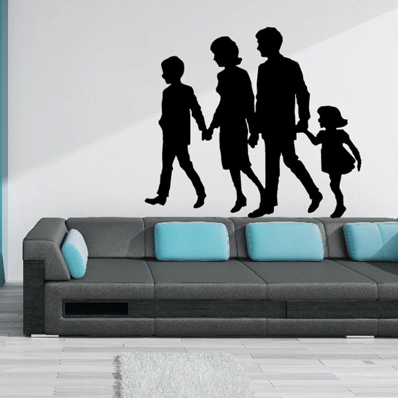 Image of Mom Dad Son and Daughter Decal