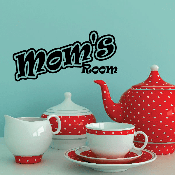 Moms Room wall decal with stylized cursive lettering