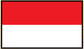 Rectangular sticker with Monaco flag: red top and white bottom bands