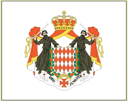 Monaco flag sticker featuring a crowned coat of arms with red-and-white diamonds