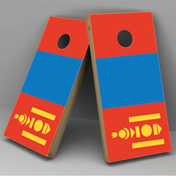 Mongolia Flag Cornhole Board Vinyl Decal Wrap