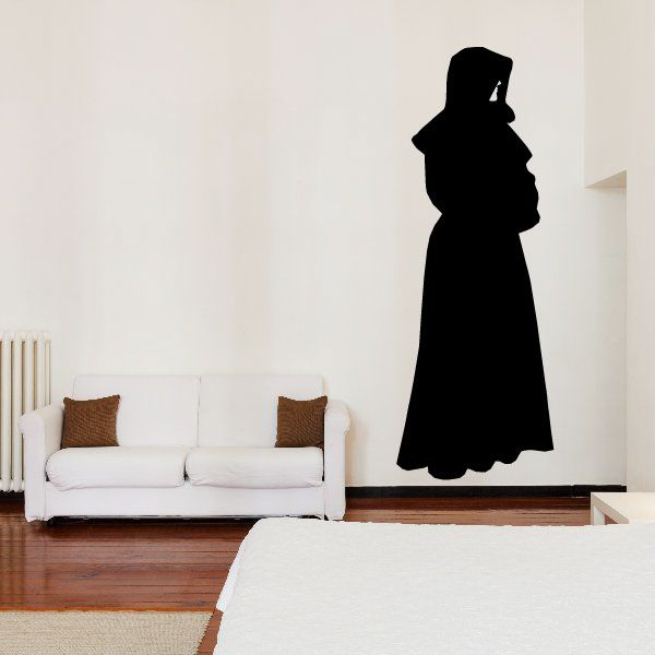 Black monk wall decal silhouette