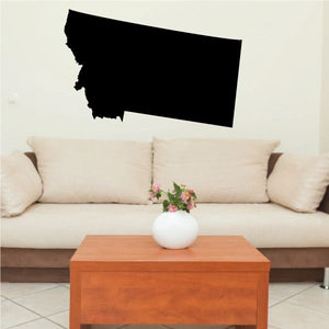 Black Montana state outline wall decal