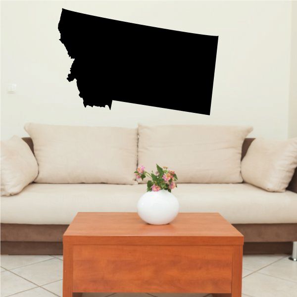 Black Montana state outline wall decal