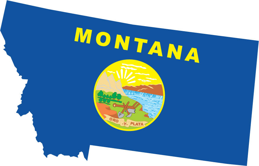 Montana Shape State Flag Sticker, isolated printed sticker artwork