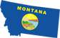 Montana Shape State Flag Sticker, isolated printed sticker artwork
