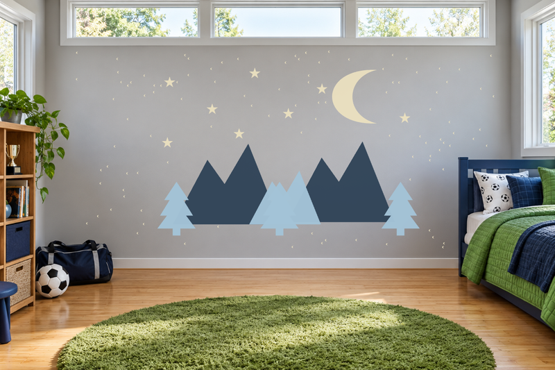 Moonlit Mountains Wall Decal Kit