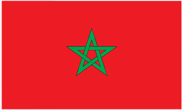 Morocco flag sticker with red background and green five-point star
