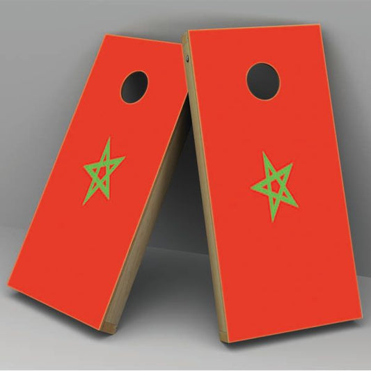 Morocco Flag Cornhole Board Vinyl Decal Wrap