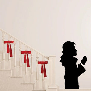 Praying mother decal, black silhouette figure with hands clasped in prayer