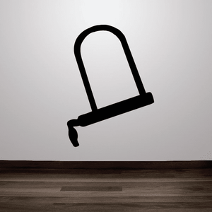 Motorcycle lock decal with black padlock silhouette