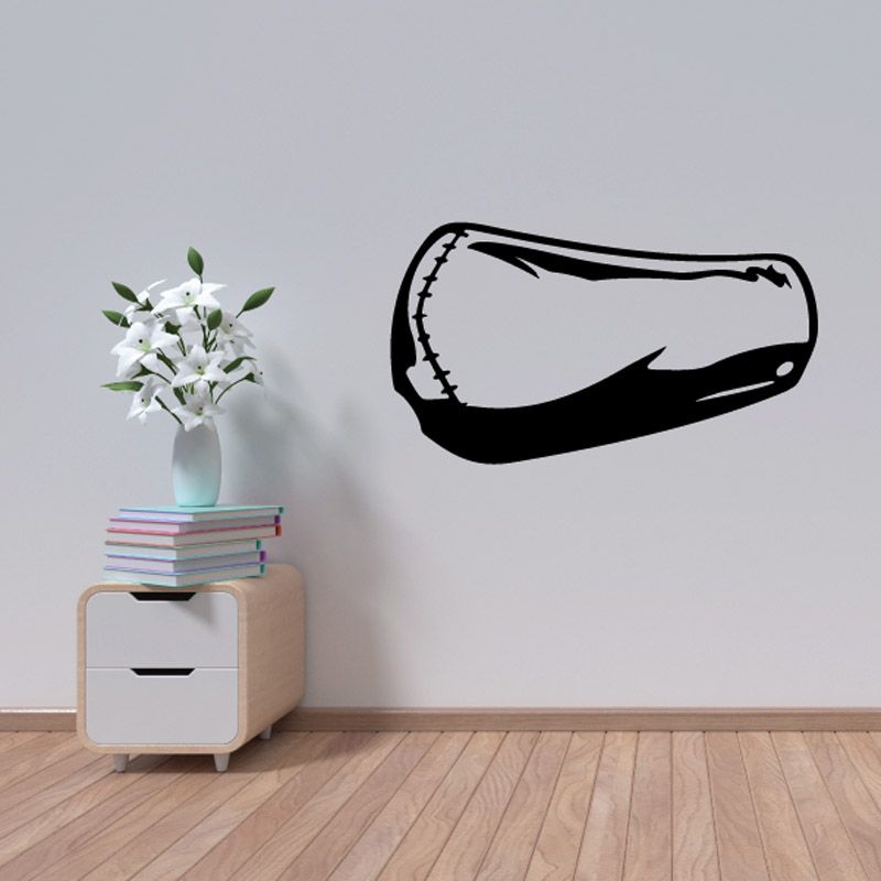 Motorcycle seat decal with black graphic silhouette, bold contour outline