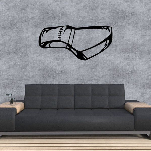 Black motorcycle seat decal with white stripe graphic, die-cut sticker