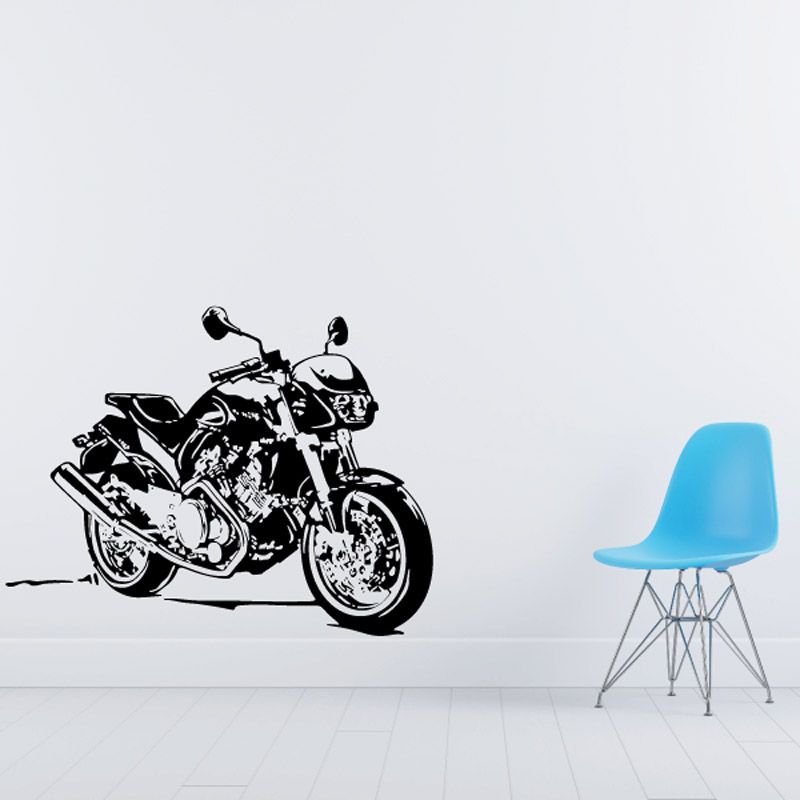 Image of Motorcycle Sketch Wall Decal - Vinyl Decal - Car Decal - CD009