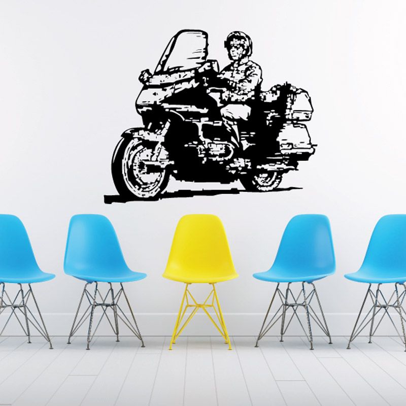 Image of Motorcycle Sketch Wall Decal - Vinyl Decal - Car Decal - CD019